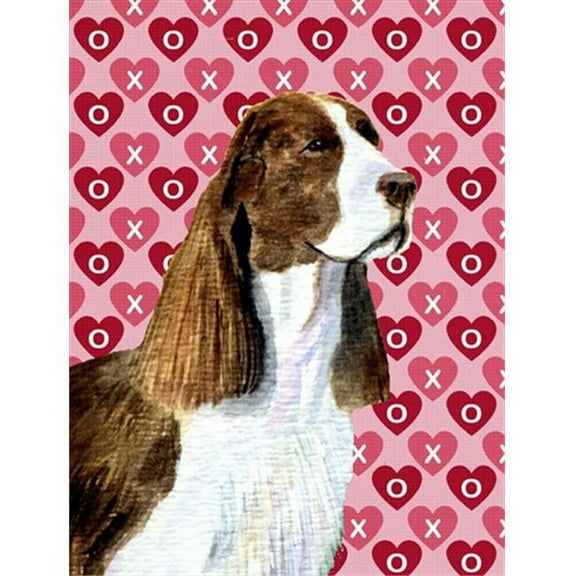 11 x 15 In. Springer Spaniel Hearts Love Valentines Day Flag, Garden Size