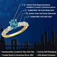 thumbnail image 2 of Gem Stone King 14K Two Tone Gold London Blue Topaz and Lab Grown Diamond Engagement Ring for Women | 1.90 Cttw | Oval 7X5MM | Gemstone November Birthstone | Size 5, 2 of 6