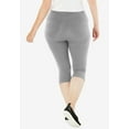 thumbnail image 2 of Woman Within Plus Size Stretch-Cotton Knit Pull-On Capri Leggings, 2 of 6