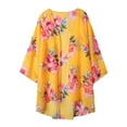 thumbnail image 3 of Zando Bathing Suit Cover Ups for Women Floral Kimono Cardigans for Women Loose Chiffon Beach Coverup B Flowers Yellow S, 3 of 4