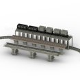 thumbnail image 2 of MOC-contenedor de tren Retro 92088, Puente del metro, 53401 viaducto, piezas de vía férrea, estación de tren de la ciudad, montaje de ladrillos, juguete para niños, regalo, 2 of 4