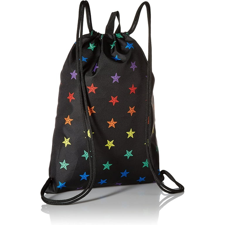 2 X IST Men s Black Printed Polyester Double Flat Strap Backpack Walmart