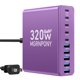 thumbnail image 1 of Estación de carga MGRNPONY 320 W USB-C y USB-A de 10 puertos morada, 1 of 6