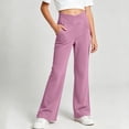 thumbnail image 2 of 7-8 Years Juniors Girls Outerwear Leggings Yoga Pants Slightly Flared Wide Leg Fitness And Dance Pants Jogger Trousers for Fall and Winter Red Girl Pants, 2 of 5