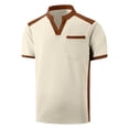 thumbnail image 4 of Awdenio Mens Tshirts Short Sleeve Casual Fashion Tee Shirts Color Block Slim Fit Golf Shirt with Pocket, 4 of 9