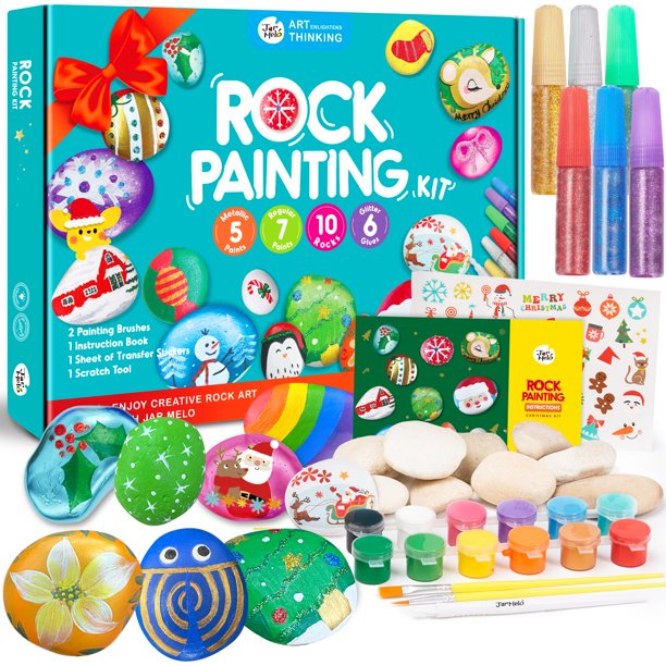Jar Melo Rock Painting Kit,Hide & Seek Rock Kits for Girls & Boys Ages