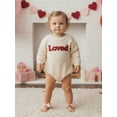 thumbnail image 5 of BemeyourBBs Newborn Baby Girl Boy Valentine Day Outfit Bubble Romper Loved Letter Embroidery Long Sleeve Bodysuit Fall Spring Clothes, 5 of 9