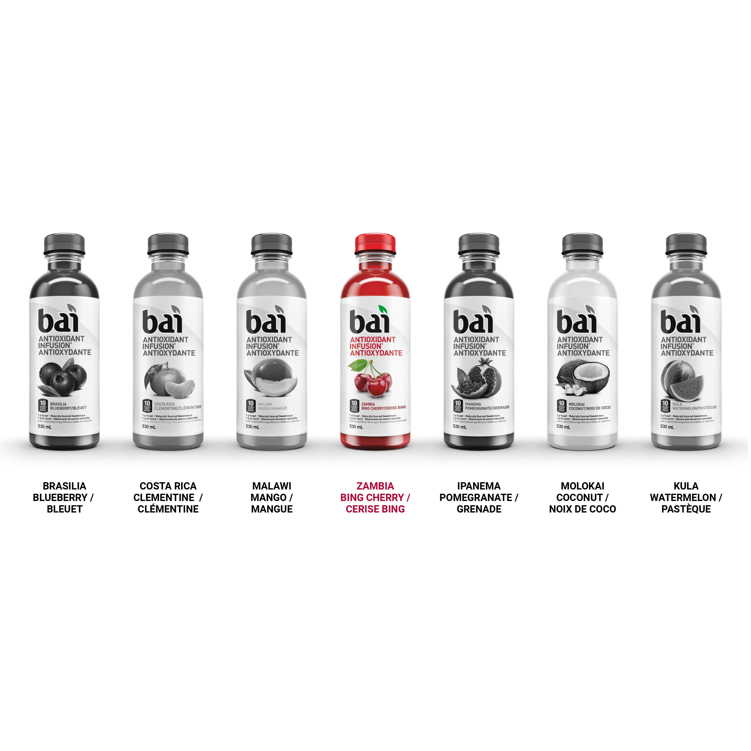 Bai Antioxidant Infusion Low Calorie Beverage, Zambia Bing Cherry, 530 mL