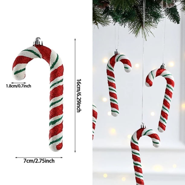 Bolas de caramelo colgantes para Navidad, colgante de bastón de caramelo rojo y blanco, decoración de árbol de Navidad para fiesta en casa, Año Nuevo 2024, 1 unidad