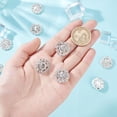 thumbnail image 3 of 30 Pcs Rhinestone Buttons Embellishments 19mm Silver Flower Flatback Rhinestone Buttons Button Embellishments for Crafts Jewelry Making Headband Dress Wedding Decoration, 3 of 9