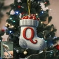 thumbnail image 4 of BAOPAI 26 Letters Enduring Acrylic Christmas Stocking Ornaments Personalized Alphabet Hanging Decor With Festive Bows Baubles For Holiday Tree Home Office Party Decoration Gift, 4 of 4