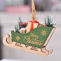 Vintage Wooden Christmas Sled Ornament - Hanging Tree Decoration for Holiday & Kids Gift