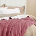thumbnail image 4 of Sherpa Fleece Blankets Queen Size for Bed - Thick and Warm Blanket for Winter, Soft Fuzzy Plush Queen Blanket for All Seasons, Dusty Rose, 90x90 Inches, 4 of 10
