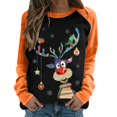 thumbnail image 1 of Costumes de Noël en Liquidation Col Rond Mode Décontractée Manches Longues Chandail en Molleton Imprimé de Noël Hauts Blouse Chandail en Molleton Surdimensionné pour Femmes, 1 of 3