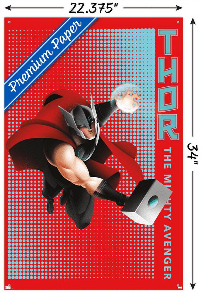 Marvel Shape of a Hero - Thor Wall Poster with Pushpins, 22.375" x 34"