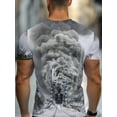 thumbnail image 2 of Men's Train Theme Short Sleeve T-Shirt - Soft and Breathable Summer Casual Crew Neck T-Shirt with Train Print, Grey Train Conductor and Railway Design for Outdoor Activities,, 2 of 6
