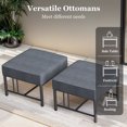 thumbnail image 6 of PARKWELL Outdoor Patio Ottoman Set of 2,Metal Seat Foot Rest Side Table with Luxury 5-Inch Thick Cushions for Front Porch Deck,Black/Dark Gray, 6 of 8