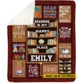 thumbnail image 3 of Personalized Books Fleece Blanket, Reading Is My Happy Places Woven Blanket,, 3 of 6