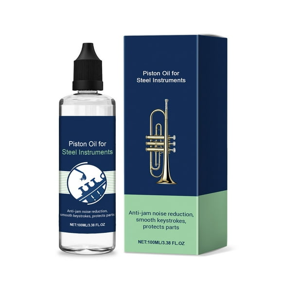 Fasiaou 100ml Brass Instrument Piston Oil, Steel Tube Musical Instrument Cleaner for Daily Maintenance, Brightening and Gloss,As Show