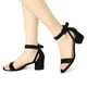 thumbnail image 2 of Sandalias De Tacón Bajo Con Correa De Tobillo Para Mujer Negro 37, 2 of 7