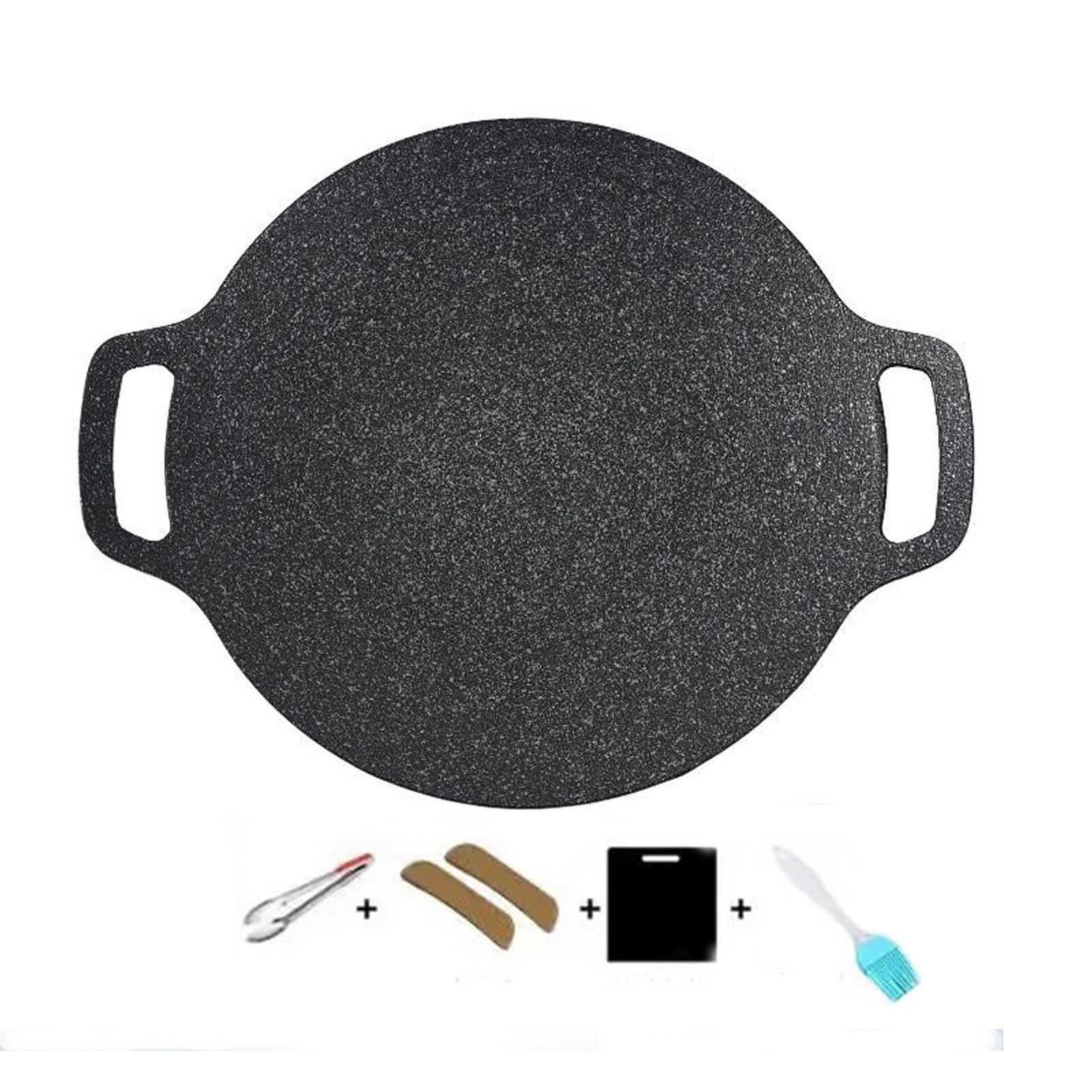 Cast Iron Griddle Pan,Multi Purpose BBQ Griddle Plate,Outdoor Camping Grill Pan,Flat Top Cooking Griddle,Campfire Stove Griddle Pan,Barbecue Cooking Plate For Steak Seafood Pancake Cooking