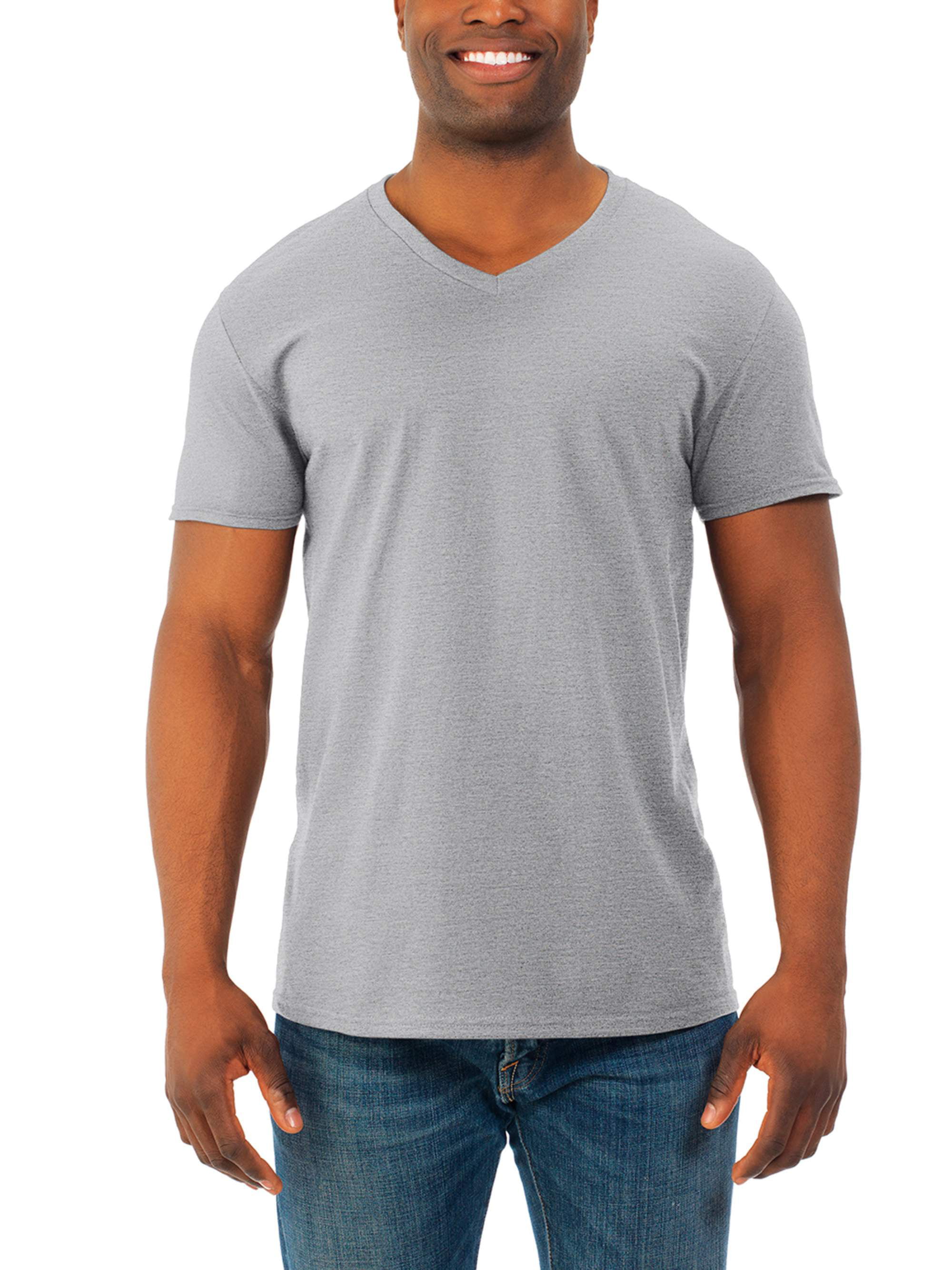 Mens' Soft Short Sleeve Lightweight V Neck T Shirt, 4 Pack - Walmart.com