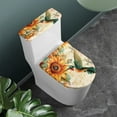 thumbnail image 2 of KUIFORTI Blossom Sunflower Toilet Cover Set of 2,Hummingbird Sunflower Print Toilet Seat Lid Cover with Elastic Edges,Sunflower Gifts for Women Toilet Tank Lid Cover Fabric Durable Toilet Topper Cap, 2 of 5