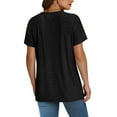 thumbnail image 7 of Womens Summer T-Shirts Eyelet Tee Shirt V Neck Short Sleeve Tops Loose Fitted T Shirts Pullover Sweater Blouses Plain Basic Tunics Blouses Going Out Office Work Clothes, 7 of 7
