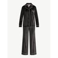 thumbnail image 5 of Joyspun Women’s Stretch Velour Notch Collar Long Sleeve Pajama Set, Sizes XS to 4X, 5 of 5