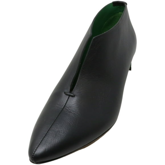 Gray Matters Piega Pump pour Femmes en Cuir Noir / Vert à la Cheville - 7 M