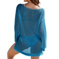 thumbnail image 3 of Vestido de playa de ganchillo con cobertura en traje de baño, azul claro, 3 of 7