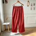 thumbnail image 5 of RUTAYY Women's Pants Polka Dot Elastic Waist Long Bottom Relaxed Street Style Everyday Wear Travel Vacation Trousers, 5 of 5
