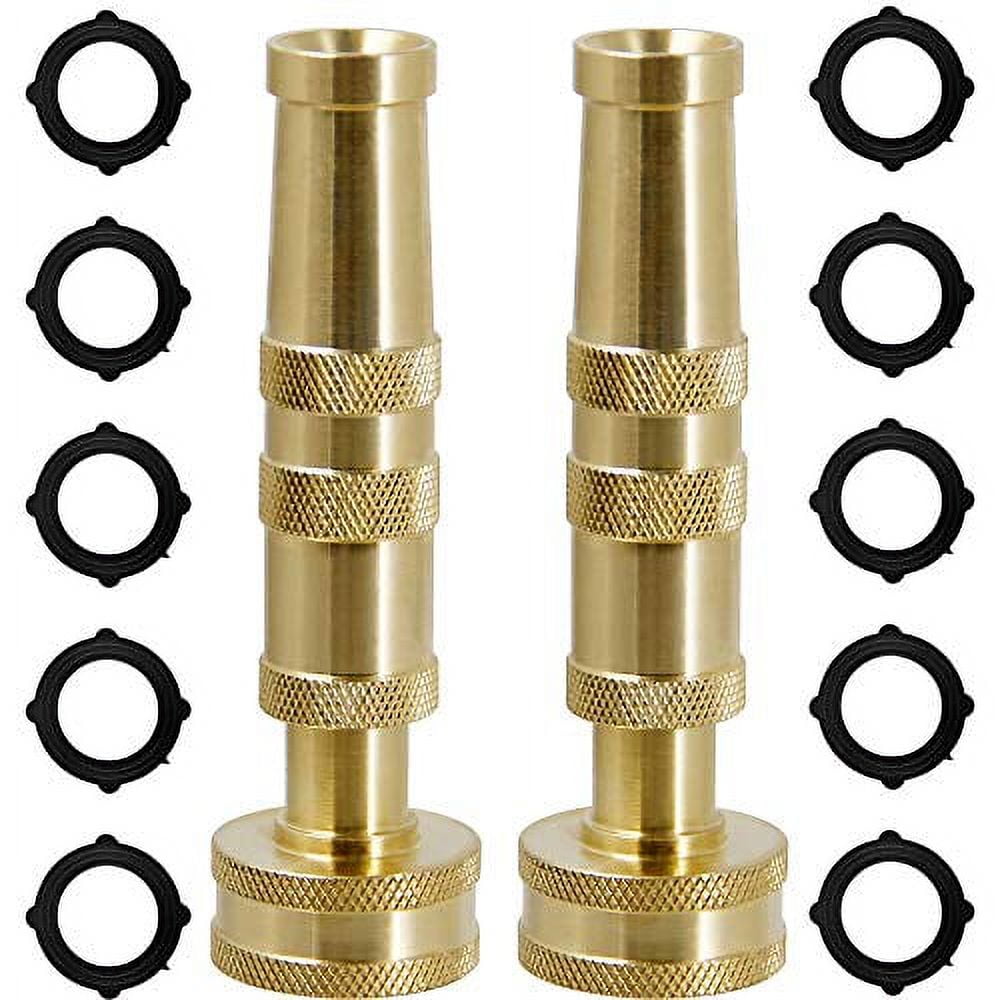 Triumpeek Solid Brass Hose Nozzle, 2 Pack 4 Heavy Duty Brass