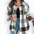 thumbnail image 6 of JGGSPWM Womens Fall Outfits Fashion Clothes Shackets Flannel Plaid Button Down Long Sleeve Shirts Jackets with Pockets Black L, 6 of 6