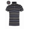thumbnail image 6 of Tommy Hilfiger Men's Short Sleeve Striped Custom Fit Polo Shirt Grey Red XL, 6 of 18