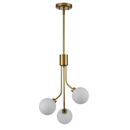 Claxy 3-Light Gold Chandelier Light with Globe Milk Glass Shade