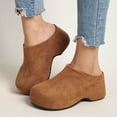 thumbnail image 6 of Women's Slip-On Platform Mule Clogs, Faux Suede Wedge Comfort Shoes, Casual Backless Loafers, 6 of 6