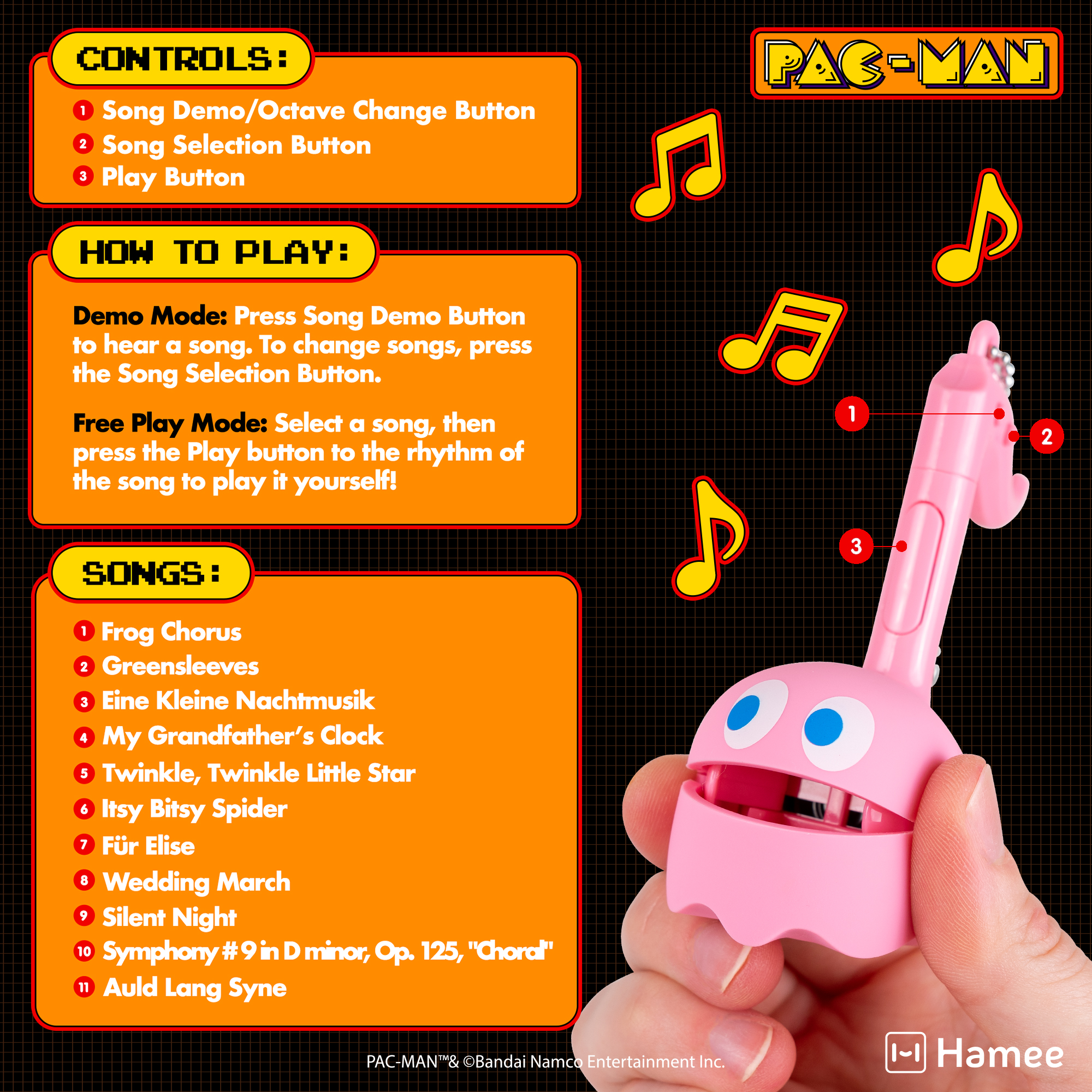 Otamatone Melody PAC-Man Electronic Portable Music Instrument / Synthesizer Toy from Japan by Maywa Denki (Officially Licensed) [English Instructions] - Pinky