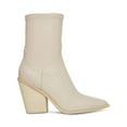 thumbnail image 3 of STEVE MADDEN Womens Ivory Stretch Thorn Pointed Toe Block Heel Zip-Up Leather Western Boot 9.5 M, 3 of 4