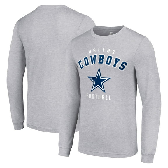 Men's Starter Heather Gray Dallas Cowboys Long Sleeve T-Shirt