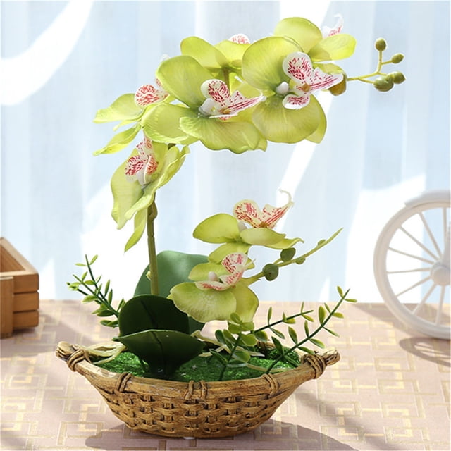 Artificial Flowers Faux Orchid Plant In Pot Plants Large With Ceramic Vase For Home Decor Table Centerpieces Wedding DIY Wedding Desk Decor