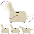 thumbnail image 3 of vidaXL Fauteuil Inclinable de Massage en Tissu Crème, 3 of 5