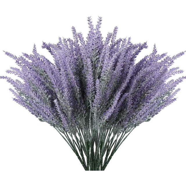Flores artificiales de lavanda, plantas falsas con ramo de boda de plástico falso para centros de mesa, hogar, cocina, jardín, granja, decoración, 10 unidades, color morado esquí esquí Gafas de esquí