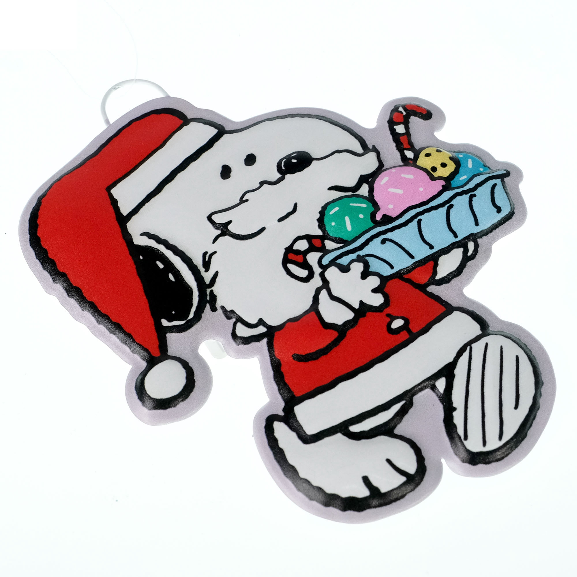 Peanuts Snoopy Santa Ice Cream Design Christmas Mini Metal Hanging Sign