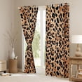 thumbnail image 3 of Feelyou Brown Leopard Print Black Out Curtains, Modern Fashion Polkadots Curtains Pack of 2 (42x63 Each), Cheetah Wildlife Bedroom Curtains, Curtains and Drapes Decor, 3 of 6