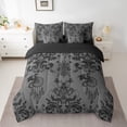 thumbnail image 2 of Manfei Damask Twin Bedding Sets 7-Piece,Gothic Flower Bedding Comforter Set 7-Piece,Gray Dragon Dreamcatcher Sheet Sets,Breathable Bedroom Decorative Reversible, 2 of 7