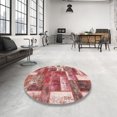 thumbnail image 4 of Ahgly Company Machine Washable Indoor Square Abstract Grapefruit Red Area Rugs, 5' Square, 4 of 7