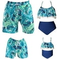 thumbnail image 2 of Matching Swimsuits Newest Mommy Daddy and Me Swimwear Printed Ruffle Bathing Leopard Suits Girl 152, 2 of 4