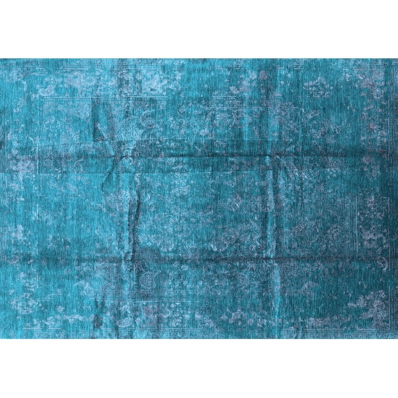 Ahgly Company Indoor Rectangle Oriental Light Blue Industrial Area Rugs, 6' x 9'