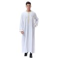 thumbnail image 1 of Men Muslim Saudi Robe Kaftan Dubai Tunic Long Top Blouse Thobe, 1 of 3